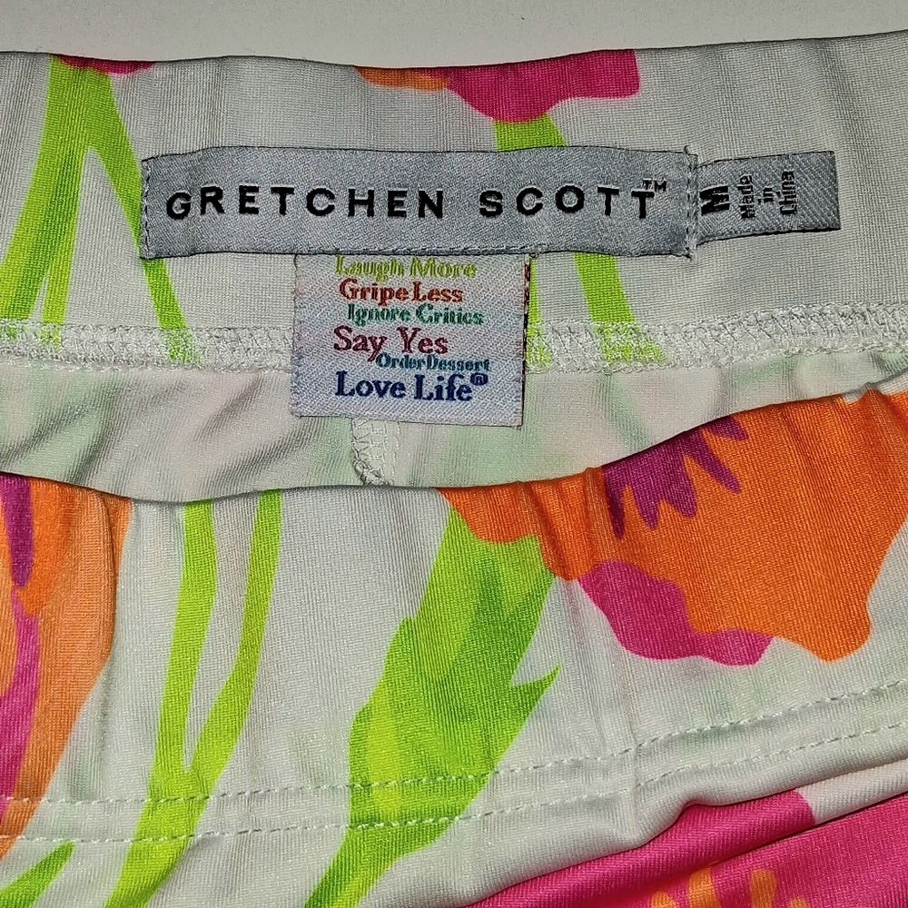 Gretchen Scott Active Multicolor Floral Stretch Pull-on Skort Women's Med Resort - Picture 6 of 11